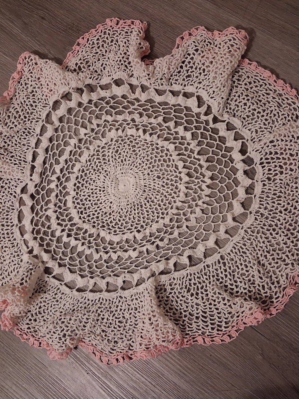 Crocheted Openwork Round Crochet Doily